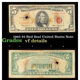 1963 $5 Red Seal United States Note Grades vf deta