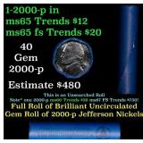 BU Shotgun Jefferson 5c roll, 2000-d 40 pcs Bank $