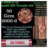 BU Shotgun Lincoln 1c roll, 2000-d 50 pcs Bank Wra