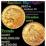 *Highlight* 1912-s Gold Indian Half Eagle $5 ms63