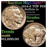*Highlight* 1924-d Buffalo Nickel TOP POP! 5c ms66