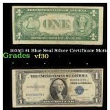 1935G $1 Blue Seal Silver Certificate Grades vf++