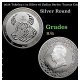 2024 Tokelau 1 oz Silver $5 Zodiac Series: Taurus
