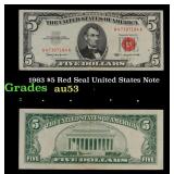 1963 $5 Red Seal United States Note Grades Select