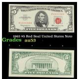 1963 $5 Red Seal United States Note Grades Select