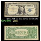 1957A $1 Blue Seal Silver Certificate Grades vf, v