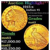 *Highlight* 1915-s Gold Indian Half Eagle $5 ms63