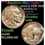 *Highlight* 1924-d Buffalo Nickel TOP POP! 5c ms66