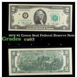 1976 $2 Green Seal Federal Reserve Note Grades Sel