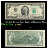 1976 $2 Green Seal Federal Reserve Note Grades Gem