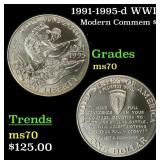 1991-1995-d WWII Modern Commem Dollar $1 ms70 SEGS