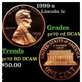 1999-s Proof Lincoln Cent 1c pr70 rd DCAM SEGS