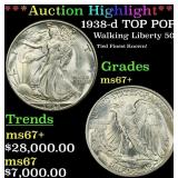 *Highlight* 1938-d Walking Liberty Half Dollar TOP