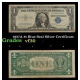 1957A $1 Blue Seal Silver Certificate Grades vf++