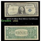 1957A $1 Blue Seal Silver Certificate Grades vf+