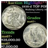 *Highlight* 1938-d Walking Liberty Half Dollar TOP