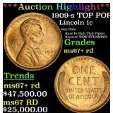 *Highlight* 1909-s Lincoln Cent TOP POP! 1c ms67+