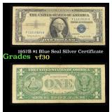 1957B $1 Blue Seal Silver Certificate Grades vf++