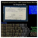 Original sealed box of 5x 1987 United States Mint