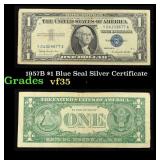 1957B $1 Blue Seal Silver Certificate Grades vf++