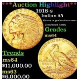 *Highlight* 1916-s Gold Indian Half Eagle $5 ms64
