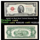 1928G $2 Red Seal United States Note Grades Choice