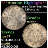 *Highlight* 1888 Liberty Nickel Near Top Pop! 5c m