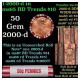 BU Shotgun Lincoln 1c roll, 2000-d 50 pcs Bank Wra