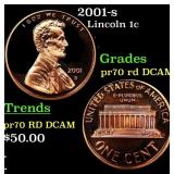 2001-s Proof Lincoln Cent 1c pr70 rd DCAM SEGS