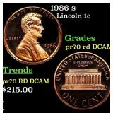 1986-s Proof Lincoln Cent 1c pr70 rd DCAM SEGS