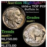 *Highlight* 1936-s Buffalo Nickel TOP POP! 5c ms67