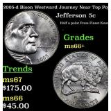 2005-d Bison Jefferson Nickel Westward Journey Nea