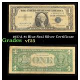 1957A $1 Blue Seal Silver Certificate Grades vf+