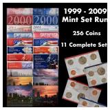 1999-2009 Mint Set Run 256 Coins 11 Complete Sets
