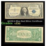 1957B $1 Blue Seal Silver Certificate Grades vf++