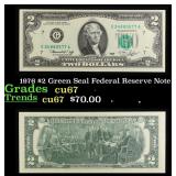 1976 $2 Green Seal Federal Reserve Note Grades Gem