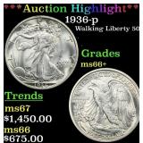 *Highlight* 1936-p Walking Liberty Half Dollar 50c