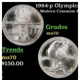1984-p Olympics Modern Commem Dollar $1 ms70 SEGS