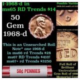 BU Shotgun Lincoln 1c roll, 1968-d 50 pcs Bank Wra