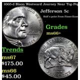 2005-d Bison Jefferson Nickel Westward Journey Nea