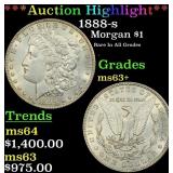 *Highlight* 1888-s Morgan Dollar $1 ms63+ USCG (fc