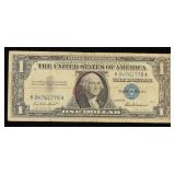 1957 $1 Blue Seal Silver Certificate Grades vf+