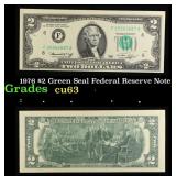 1976 $2 Green Seal Federal Reserve Note Grades Sel