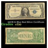 1957B $1 Blue Seal Silver Certificate Grades vf++