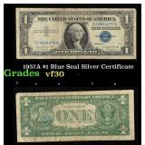 1957A $1 Blue Seal Silver Certificate Grades vf++