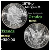 1879-p Morgan Dollar $1 Grades ms65