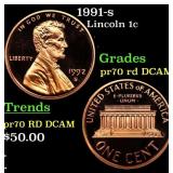 1991-s Proof Lincoln Cent 1c pr70 rd DCAM SEGS