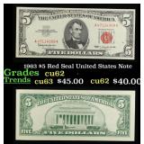 1963 $5 Red Seal United States Note Grades Select