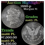 *Highlight* 1880-p Morgan Dollar $1 ms65+ PL SEGS