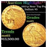 *Highlight* 1912-p Gold Indian Half Eagle Near Top